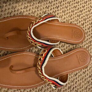 Tory Burch sandal with stripe band size 10